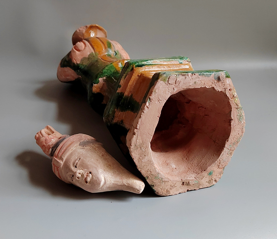 古玩陶瓷明代·三彩人物立傭真品鑒賞圖