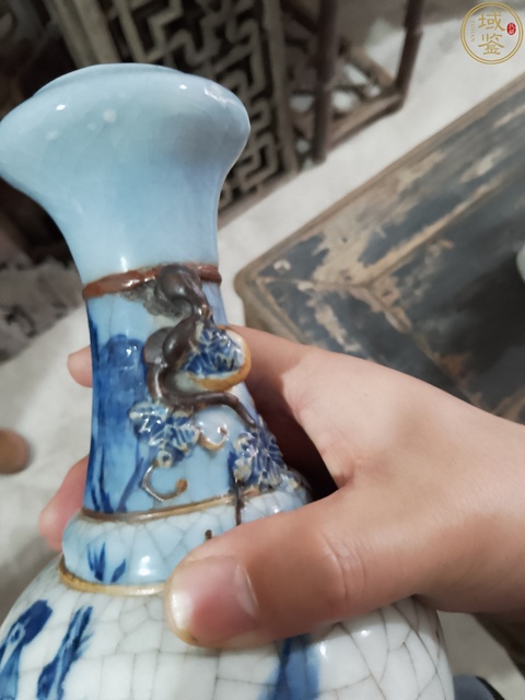 古玩陶瓷三色釉四愛圖瓶真品鑒賞圖