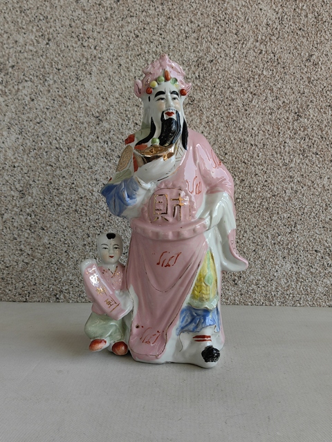 古玩陶瓷粉彩財神造像拍賣,當前價格298元
