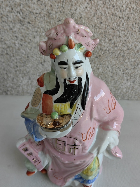古玩陶瓷粉彩財神造像拍賣,當前價格298元