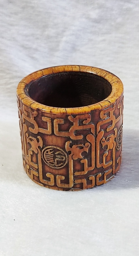 古玩字畫清***乾隆年制款班指拍賣,當前價格1168元