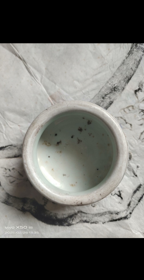 古玩陶瓷青花五彩龍紋香爐真品鑒賞圖