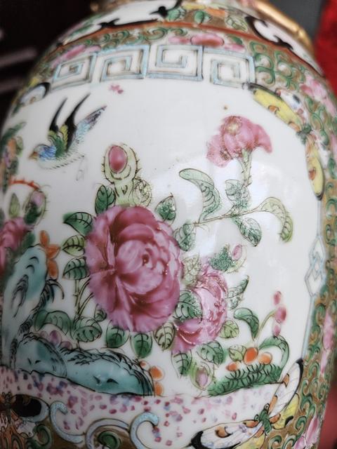 古玩陶瓷廣彩人物故事蓋瓶真品鑒賞圖