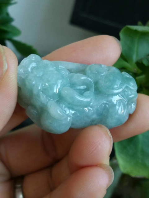古玩玉器天然翡翠貔貅掛件拍賣,當前價格358元