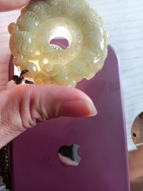 古玩玉器翡翠雕“雙龍護(hù)主”佩真品鑒賞圖