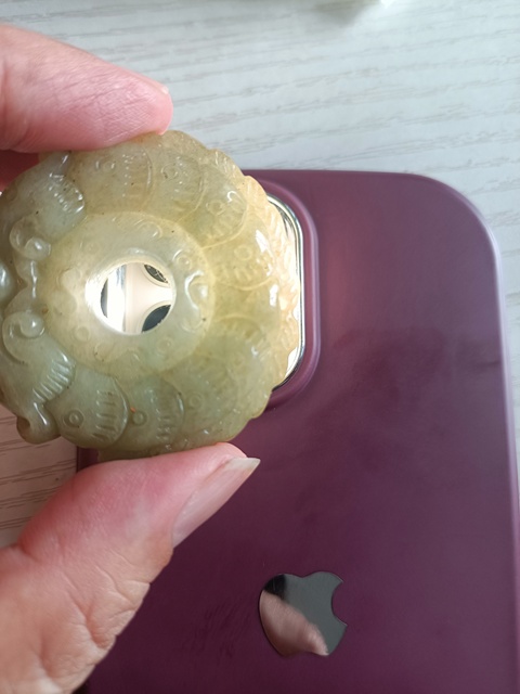 古玩玉器翡翠雕“雙龍護(hù)主”佩真品鑒賞圖