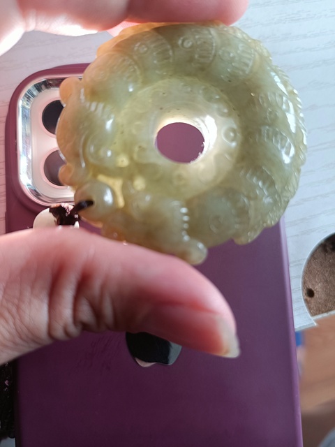 古玩玉器翡翠雕“雙龍護(hù)主”佩真品鑒賞圖