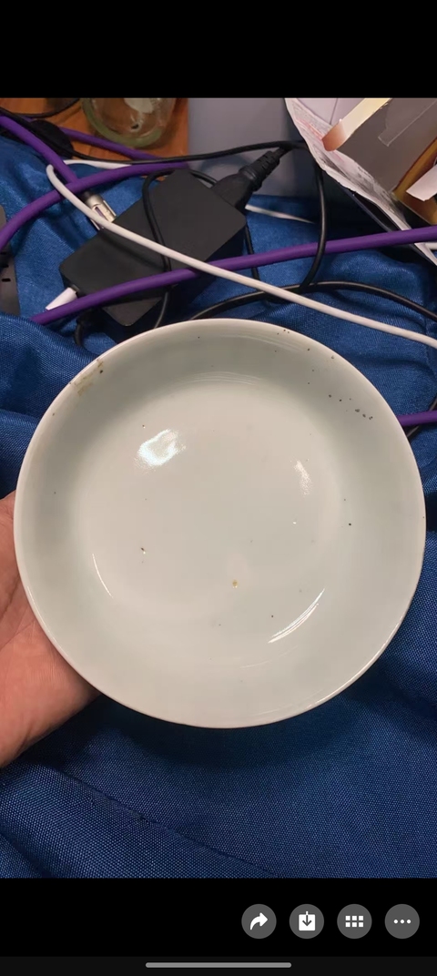 古玩陶瓷晚清青花詩文蓋碗真品鑒賞圖