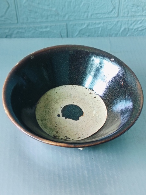 古玩陶瓷明末清初.黑釉茶碗拍賣,當(dāng)前價格168元