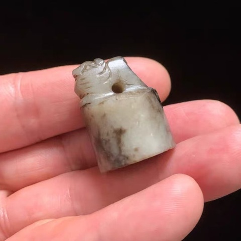古玩玉器明代和田玉雕“獸鈕印章”拍賣,當前價格9800元