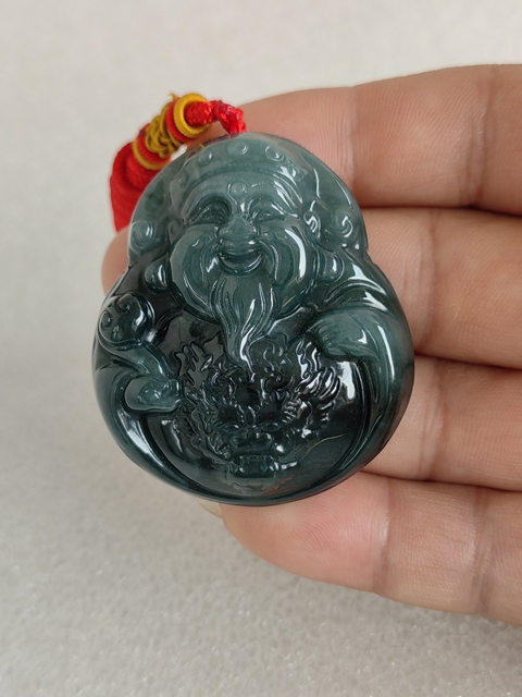 古玩玉器天然翡翠“財神”掛件拍賣,當前價格350元