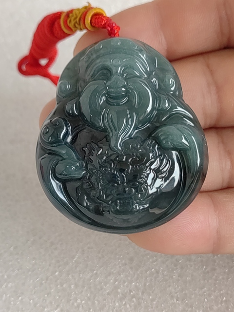 古玩玉器天然翡翠“財神”掛件拍賣,當前價格350元