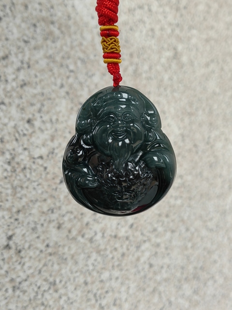 古玩玉器天然翡翠“財神”掛件拍賣,當前價格350元
