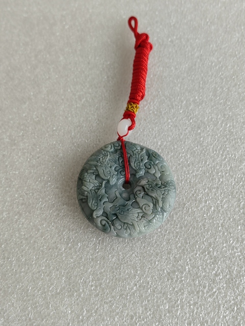 古玩玉器天然翡翠雕“龍紋牌”真品鑒賞圖