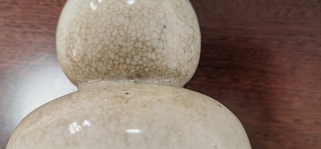 古玩陶瓷哥釉葫蘆瓶真品鑒賞圖