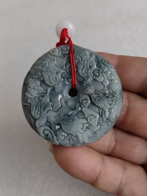 古玩玉器天然翡翠雕“龍紋牌”拍賣,當(dāng)前價(jià)格399元