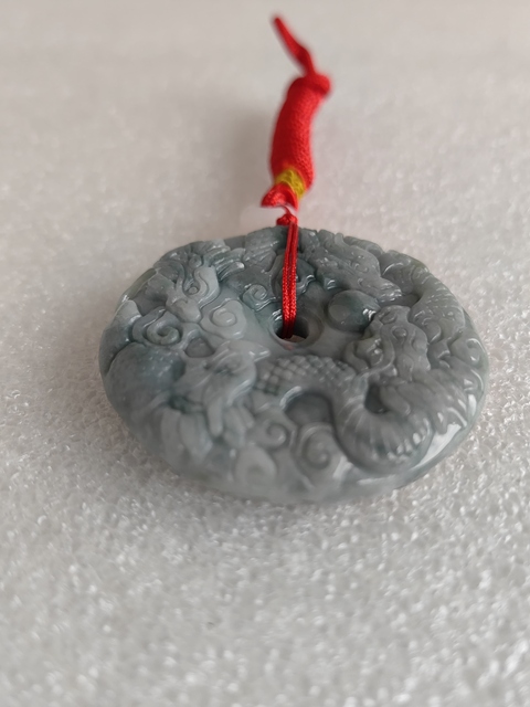 古玩玉器天然翡翠雕“龍紋牌”拍賣,當(dāng)前價(jià)格399元