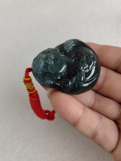 古玩玉器天然翡翠“財神”掛件拍賣,當前價格350元