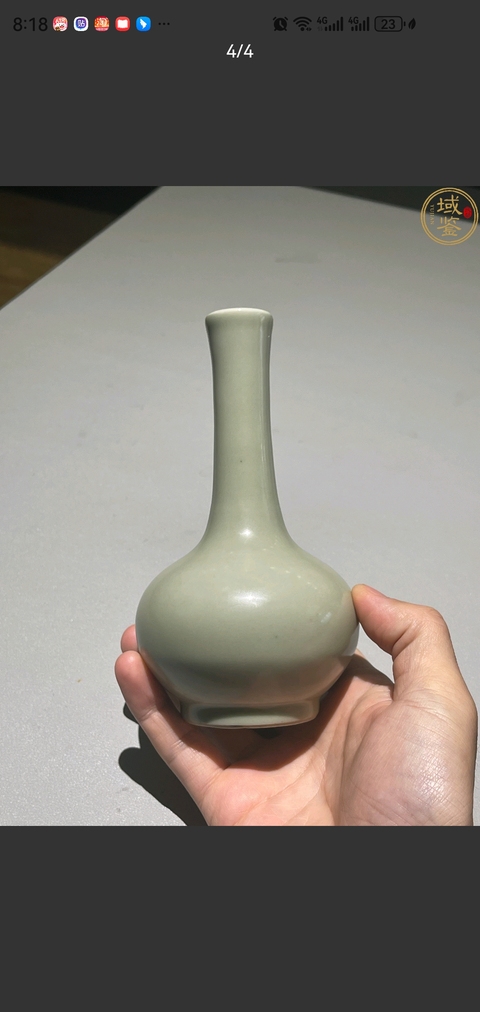 古玩陶瓷青釉長頸瓶真品鑒賞圖