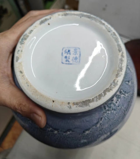 古玩陶瓷精美仿石紋釉大葫蘆瓶拍賣,當前價格388元