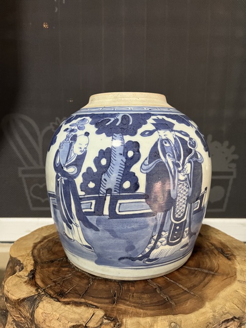 古玩陶瓷青花三星人物故事罐拍賣，當前價格1688元