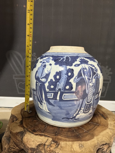 古玩陶瓷青花三星人物故事罐拍賣，當前價格1688元