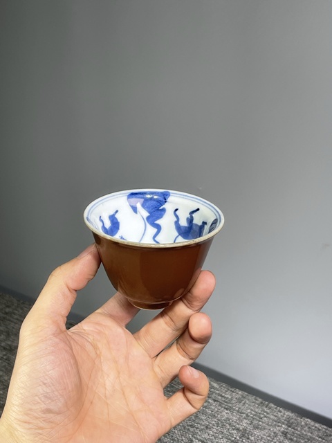 古玩陶瓷清晚期·金玉滿堂仰鐘杯拍賣，當前價格520元