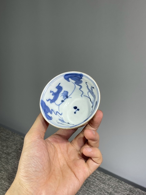 古玩陶瓷清晚期·金玉滿堂仰鐘杯拍賣，當前價格520元