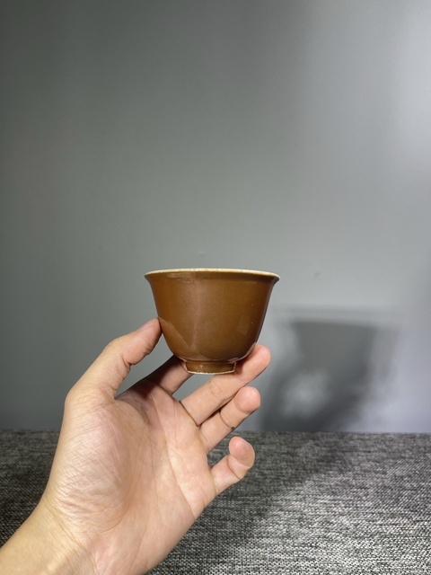 古玩陶瓷清晚期·金玉滿堂仰鐘杯拍賣，當前價格520元
