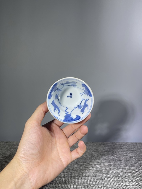 古玩陶瓷清晚期·金玉滿堂仰鐘杯拍賣，當前價格520元