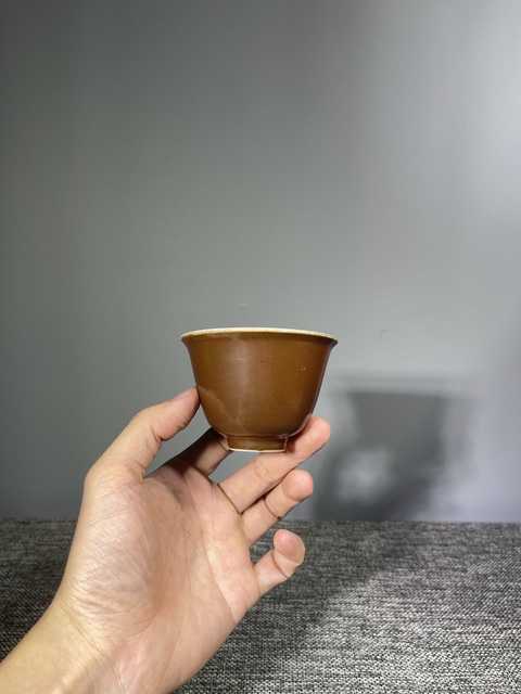 古玩陶瓷清晚期·金玉滿堂仰鐘杯拍賣，當前價格520元