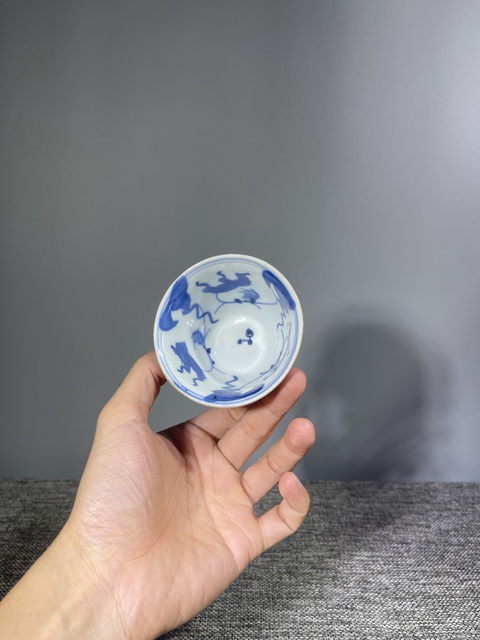 古玩陶瓷清晚期·金玉滿堂仰鐘杯拍賣，當前價格520元