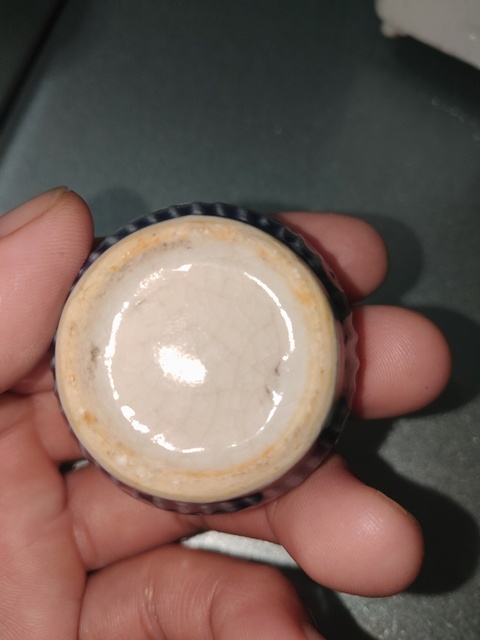 古玩陶瓷青花云鶴紋粉盒拍賣，當前價格2600元