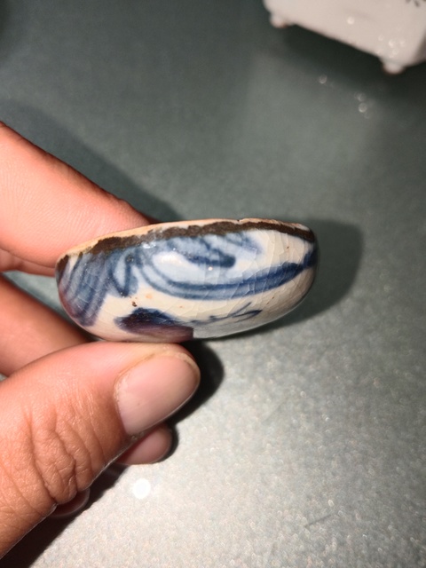 古玩陶瓷青花云鶴紋粉盒拍賣，當前價格2600元