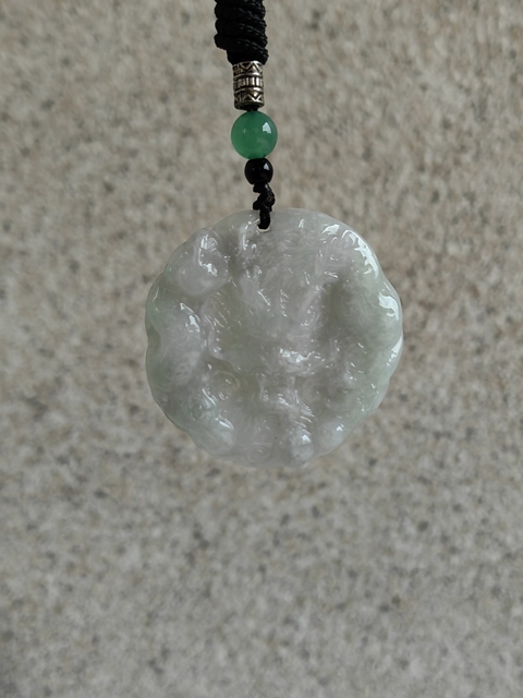 古玩玉器天然翡翠雕“龍紋牌”拍賣,當前價格249元