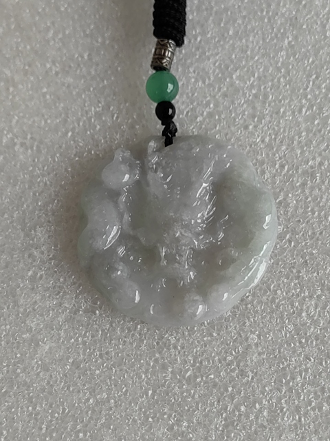 古玩玉器天然翡翠雕“龍紋牌”拍賣,當前價格249元