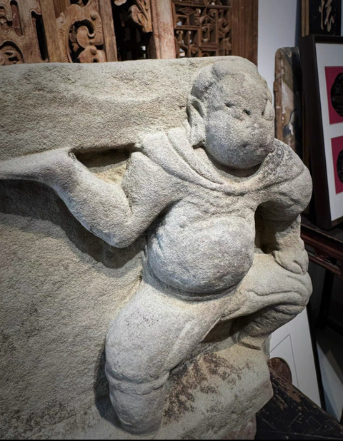 古玩雜項唐宋.力士石雕部件拍賣，當前價格3500元