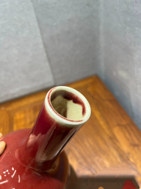 古玩陶瓷郎紅釉天球瓶拍賣,當前價格3600元