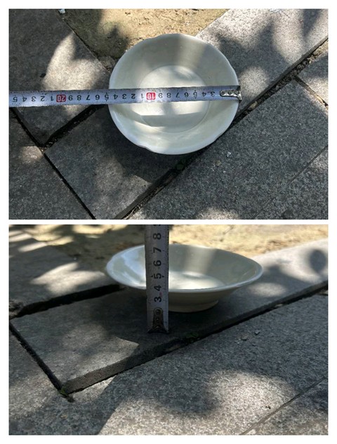 古玩陶瓷宣州白釉葵口盤真品鑒賞圖