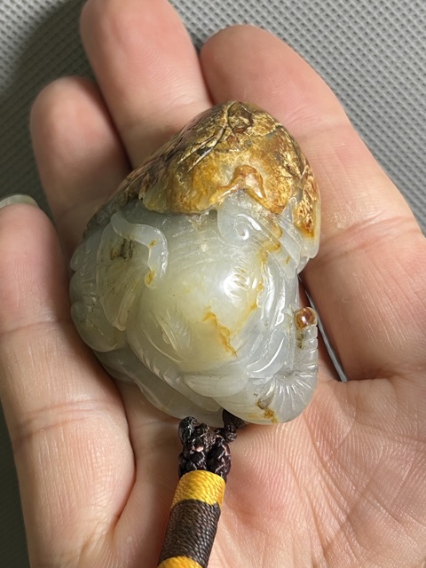 古玩玉器和田玉雕“大象”把件拍賣,當前價格1200元