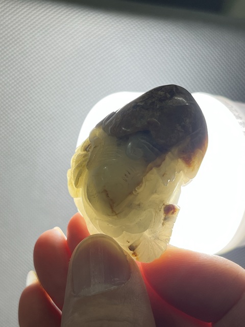 古玩玉器和田玉雕“大象”把件拍賣,當前價格1200元
