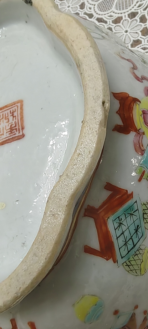 古玩陶瓷粉彩海棠型貢盤真品鑒賞圖