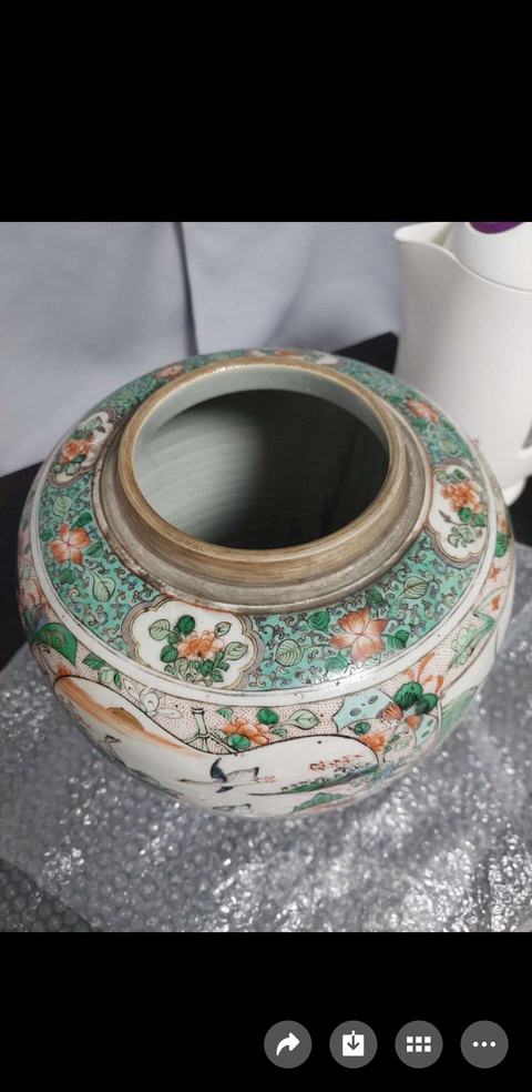 古玩陶瓷五彩蓋罐真品鑒賞圖