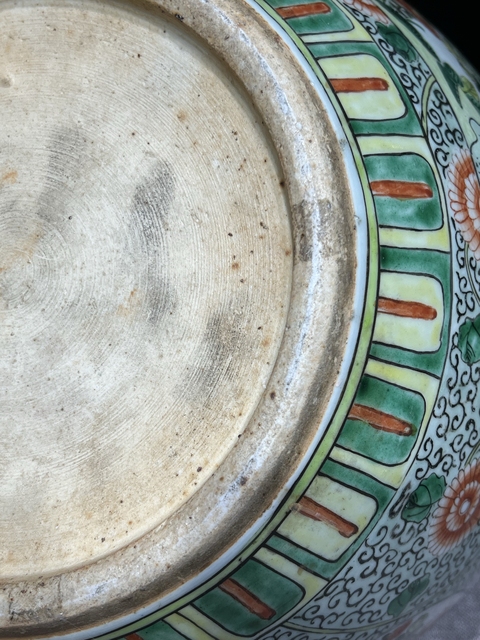 古玩陶瓷花鳥紋五彩缸真品鑒賞圖
