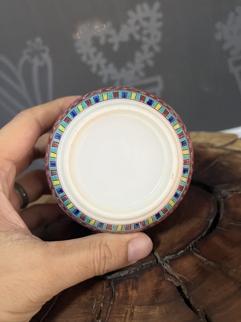 古玩陶瓷胭脂紅粉彩花卉紋罐拍賣，當前價格288元