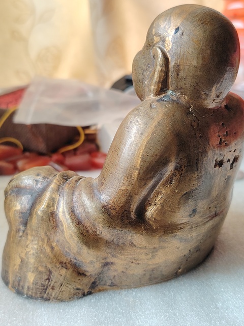 古玩銅器老銅彌勒造像一尊拍賣，當前價格3666元