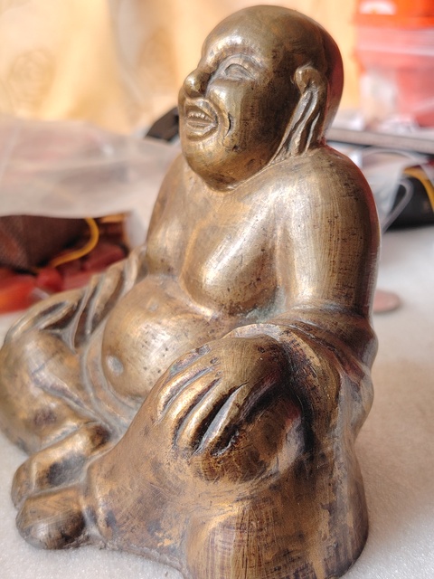 古玩銅器老銅彌勒造像一尊拍賣，當前價格3666元