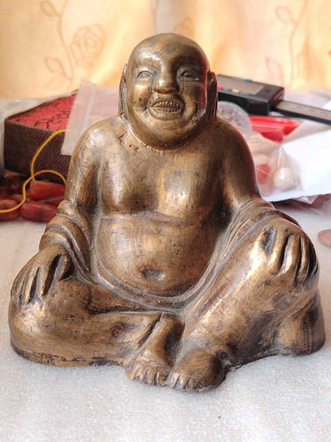 古玩銅器老銅彌勒造像一尊拍賣，當前價格3666元
