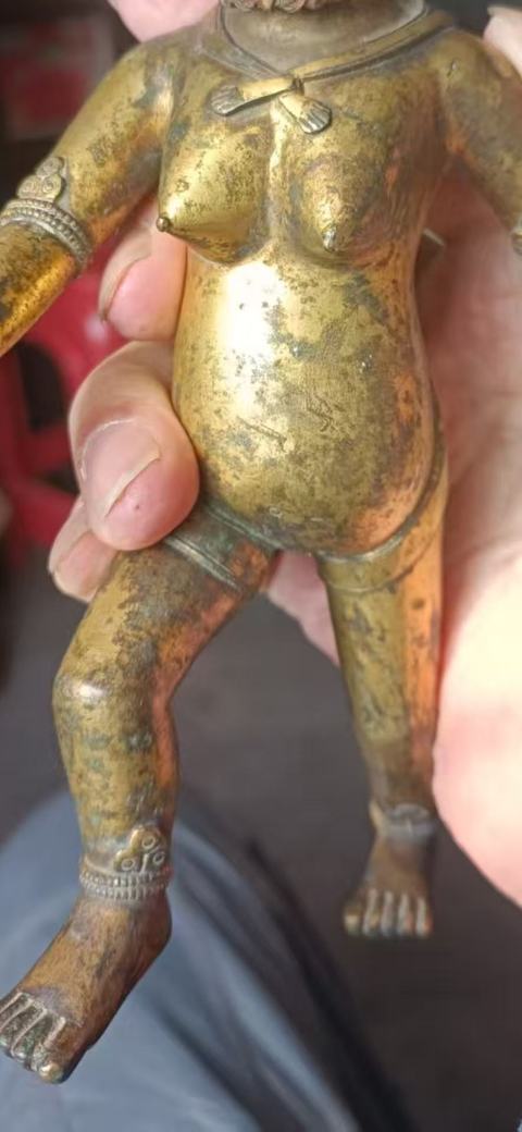 古玩銅器清中期鎏金獅面空行母拍賣，當(dāng)前價(jià)格35000元