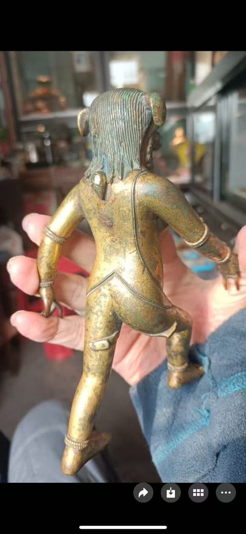 古玩銅器清中期鎏金獅面空行母拍賣，當(dāng)前價(jià)格35000元